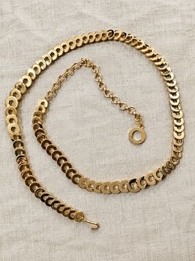 Vintage St. John Gold Tone Chain Link Belt 40" Designer Statement Belt